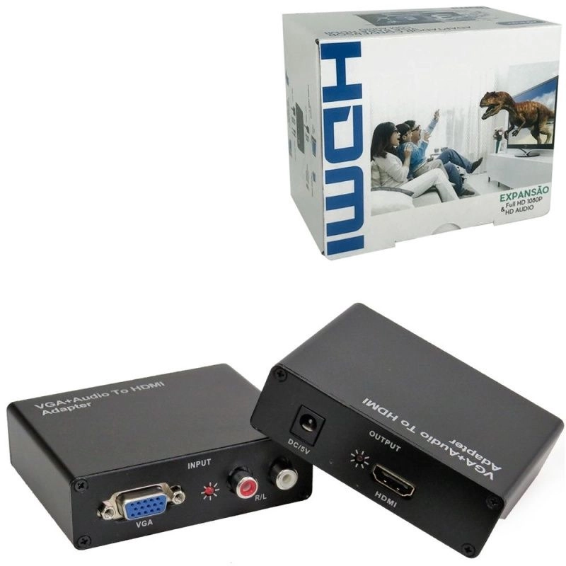 ADAPTADOR CONVERSOR VGA P/ HDMI C/AUDIO KP-3458