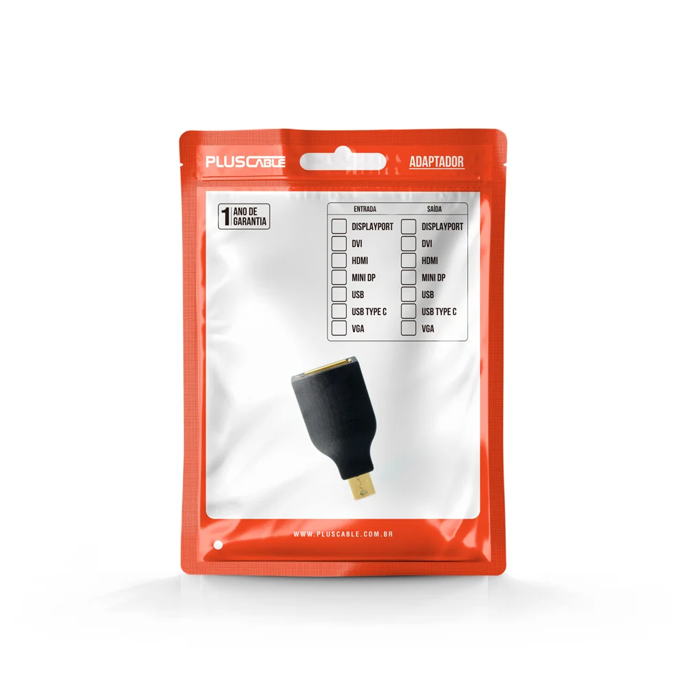 ADAPTADOR MINI DISPLAYPORT X DISPLAYPORT ADP-201BK PLUS CABLE