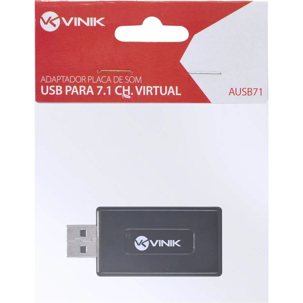 ADAPTADOR PLACA DE SOM USB 7.1 AUSB71 VINIK