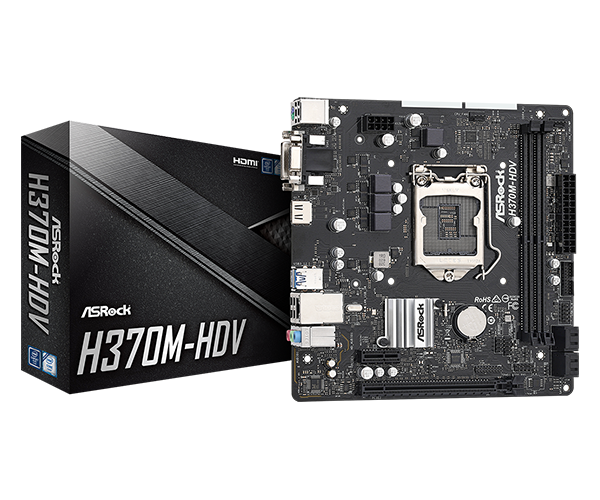 PLACA MAE H370M-HDV DDR4 MATX LGA1151 8A/9A GEN - ASROCK