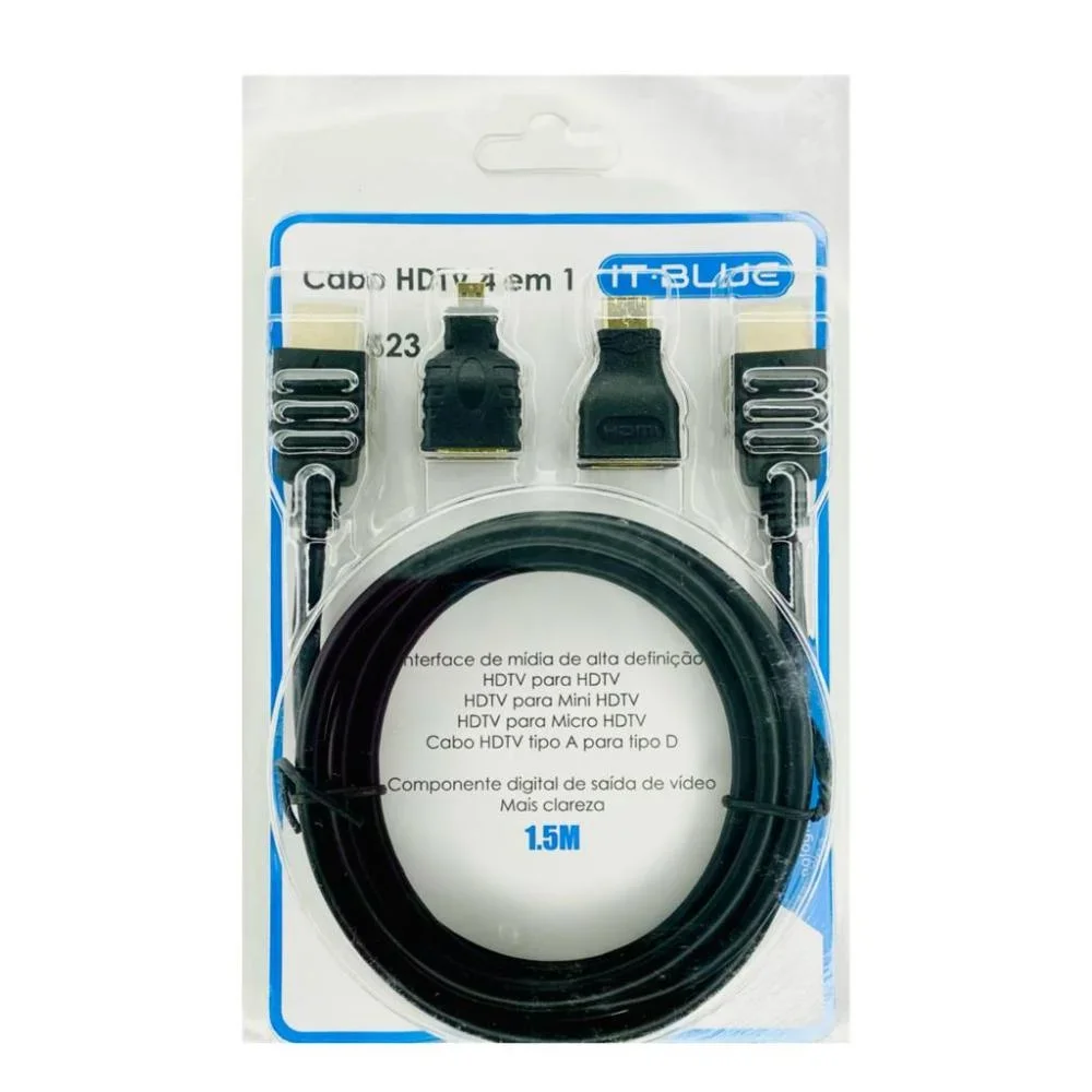 CABO ADAPTADOR HDTV HDMI 4 EM 1 LE-6623 - IT-BLUE