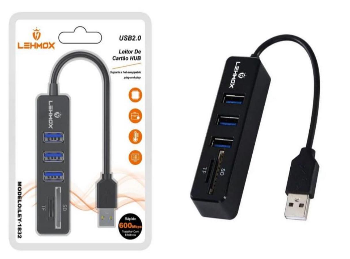 HUB 2.0 COM LEITOR DE CARTAO LEY-1832