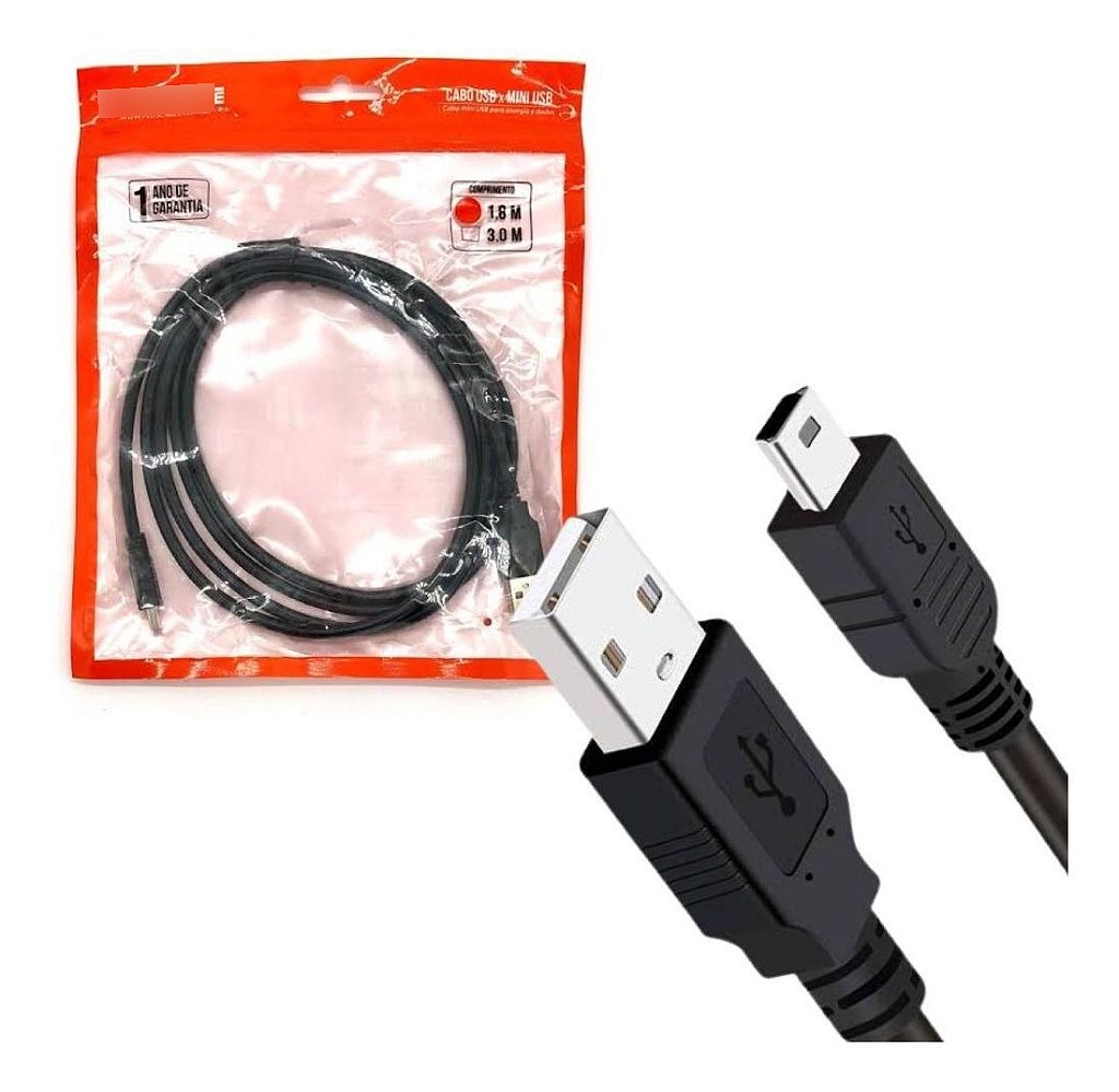 CABO USB 2.0 V3 1.8M AM X MINI USB PC-USB1803