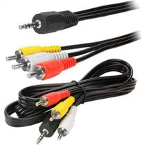 CABO AUXILIAR P3 X 3RCA PONTA DOURADA 1.3M PIX 018-0027