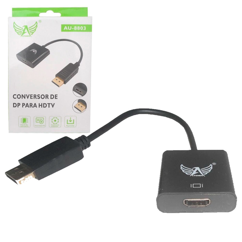 ADAPTADOR DISPLAYPORT MACHO X HDMI FEMEA ALTOMEX AU-8803