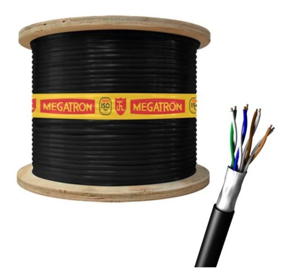 CABO DE REDE EXTERNO CAT5E DUPLA CAPA BLINDADO CMX DVBL PRETO MEGATRON