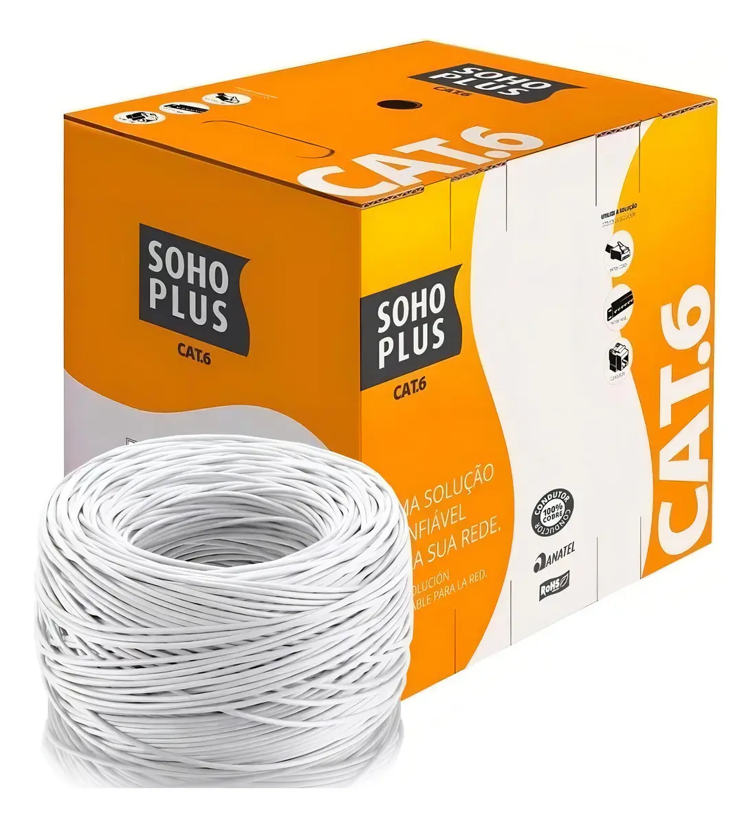 CABO DE REDE UTP CAT6 BRANCO 0074836 SOHOPLUS