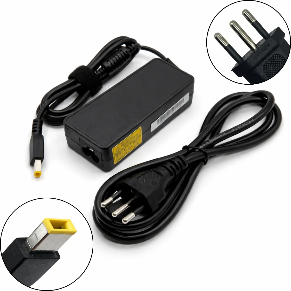 CARREGADOR NOTEBOOK LENOVO 20V 3.25A 65W RETANGULAR C/ AGULHA