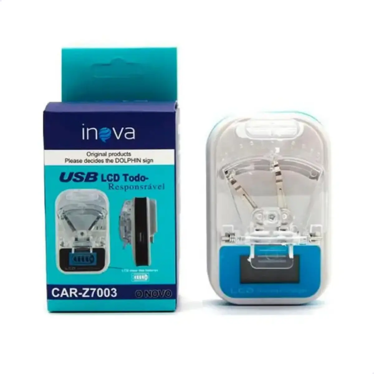 CARREGADOR UNIVERSAL BATERIA DIGITAL C/ ENTRADA USB BIVOLT CAR-Z7003 INOVA