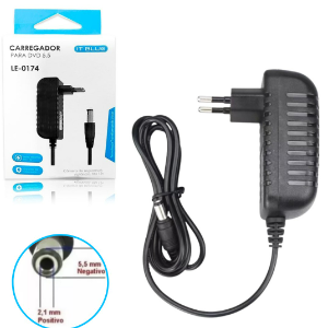 FONTE 12V 3A PLUG (5.5MM X 2.1MM) BIVOLT LE-0174 IT-BLUE