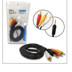 CABO AUXILIAR P3 X 3RCA PONTA DOURADA 2M LE-1001 IT-BLUE