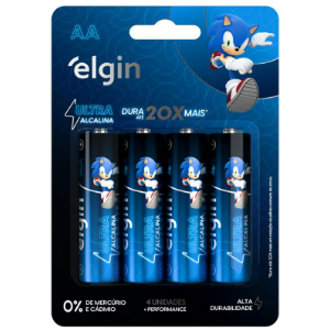 PILHA ULTRA ALCALINA AA 4 UNIDADES 82433 ELGIN