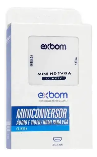CONVERSOR DE AUDIO E VIDEO VGA X HDMI VGA2HDMI 1080P EXBOM CC-VH1K