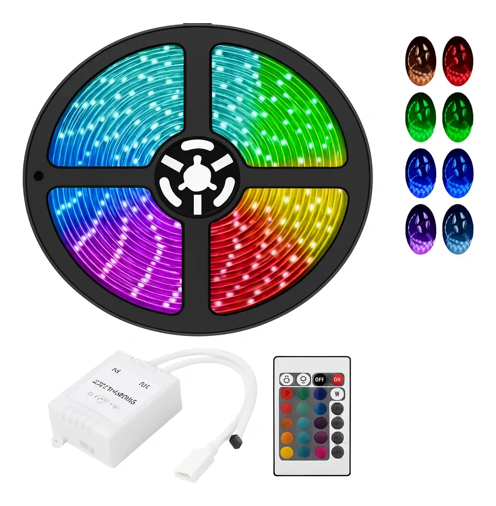 FITA DE LED 3528 RGB 5M SAIDA 12V (5.5X2,1MM) 2A S/FONTE LEHMOX LEY-3528