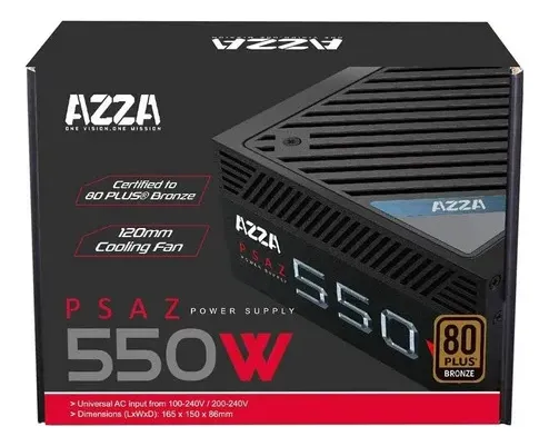 FONTE ATX 550W REAIS 80PLUS BRONZE AZZA PSAZ-550W