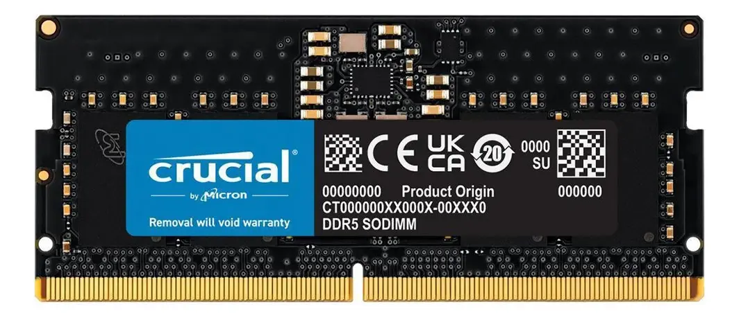 MEMORIA NOTEBOOK DDR5 8GB 4800MHZ 1.1V CL40 CT8G48C40S5 CRUCIAL