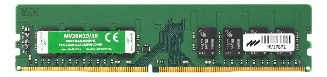 MEMORIA RAM 16GB DDR4 2666MHZ MV26N19/16 PC4-21300 CL19 288PIN UDIMM MACROVIP