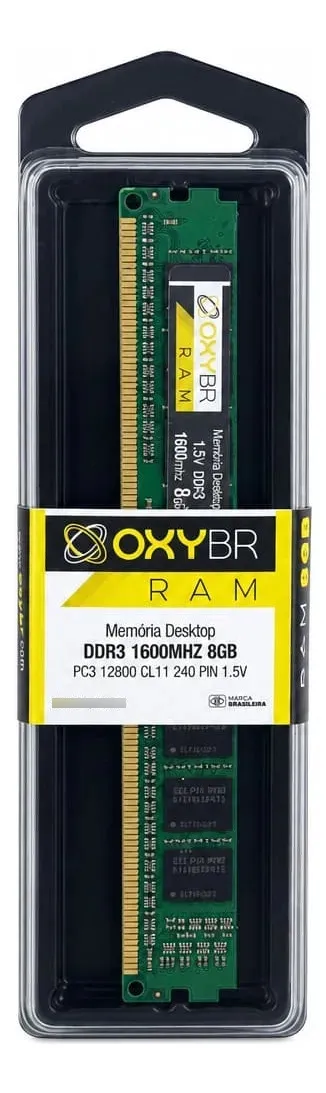 MEMORIA RAM DESKTOP 1600MHZ 8GB DDR3 - OXYBR