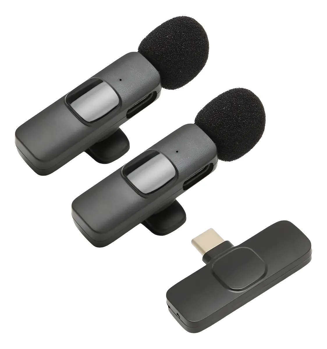 MICROFONE DE LAPELA SEM FIO RECARREGAVEL TIPO LIGHTNING MIC-2804 - ONE-X