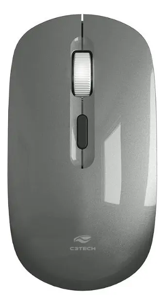 MOUSE SEM FIO RECARREGAVEL M-W80GY CINZA - C3TECH