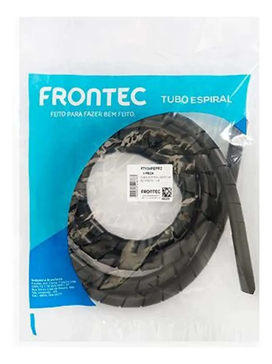 ORGANIZADOR DE CABOS SPIRAL TUBE 2M 3/4 PRETO FONTEC