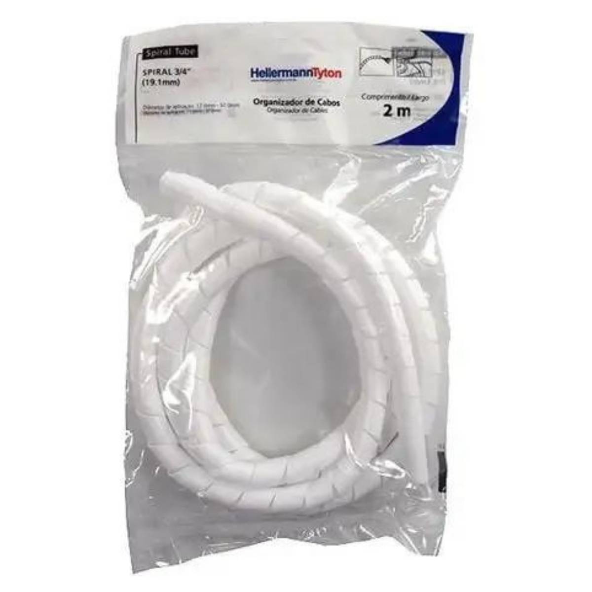 ORGANIZADOR DE CABOS SPIRAL TUBE 2MT (19,1MM) 3/4 BRANCO HELLERMANN