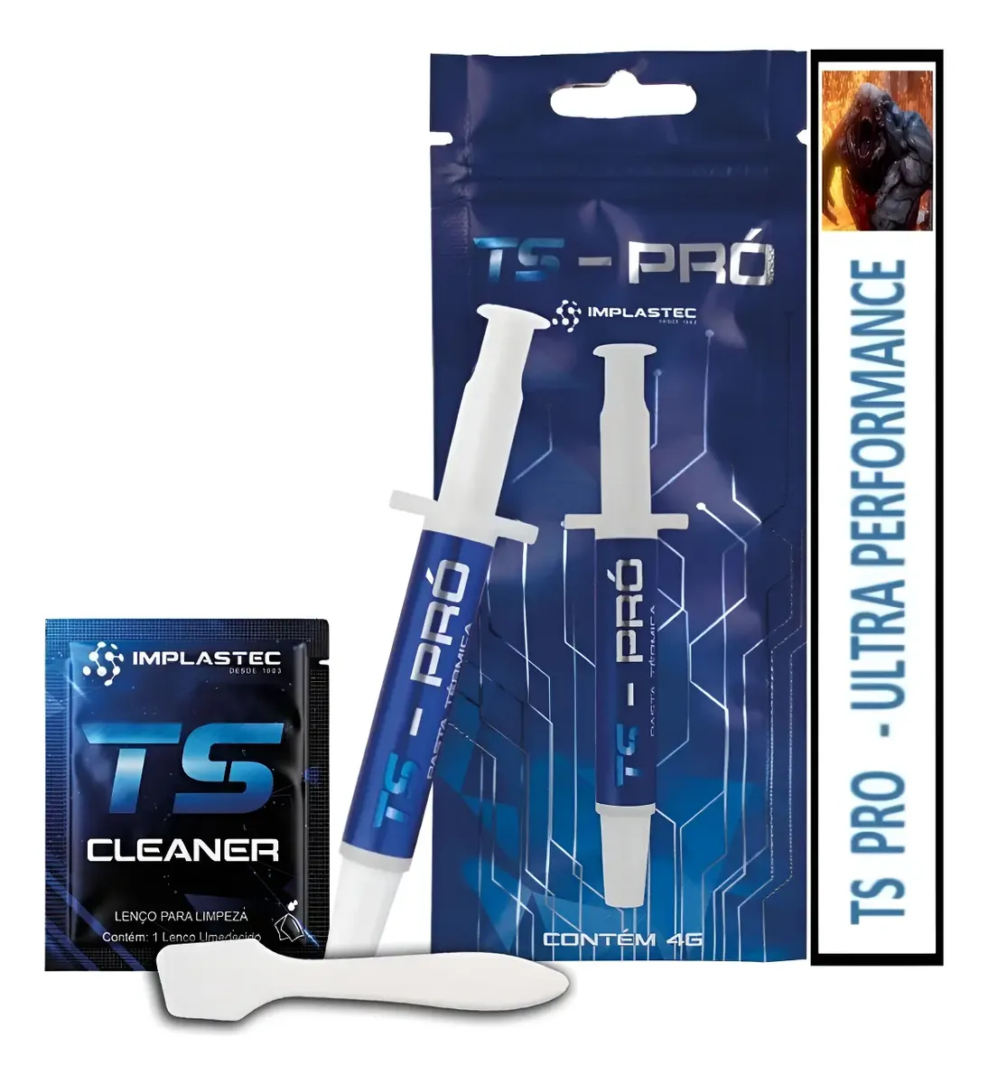 PASTA TERMICA TS-PRO 6,2W/M.K SILVER 4G - IMPLASTEC