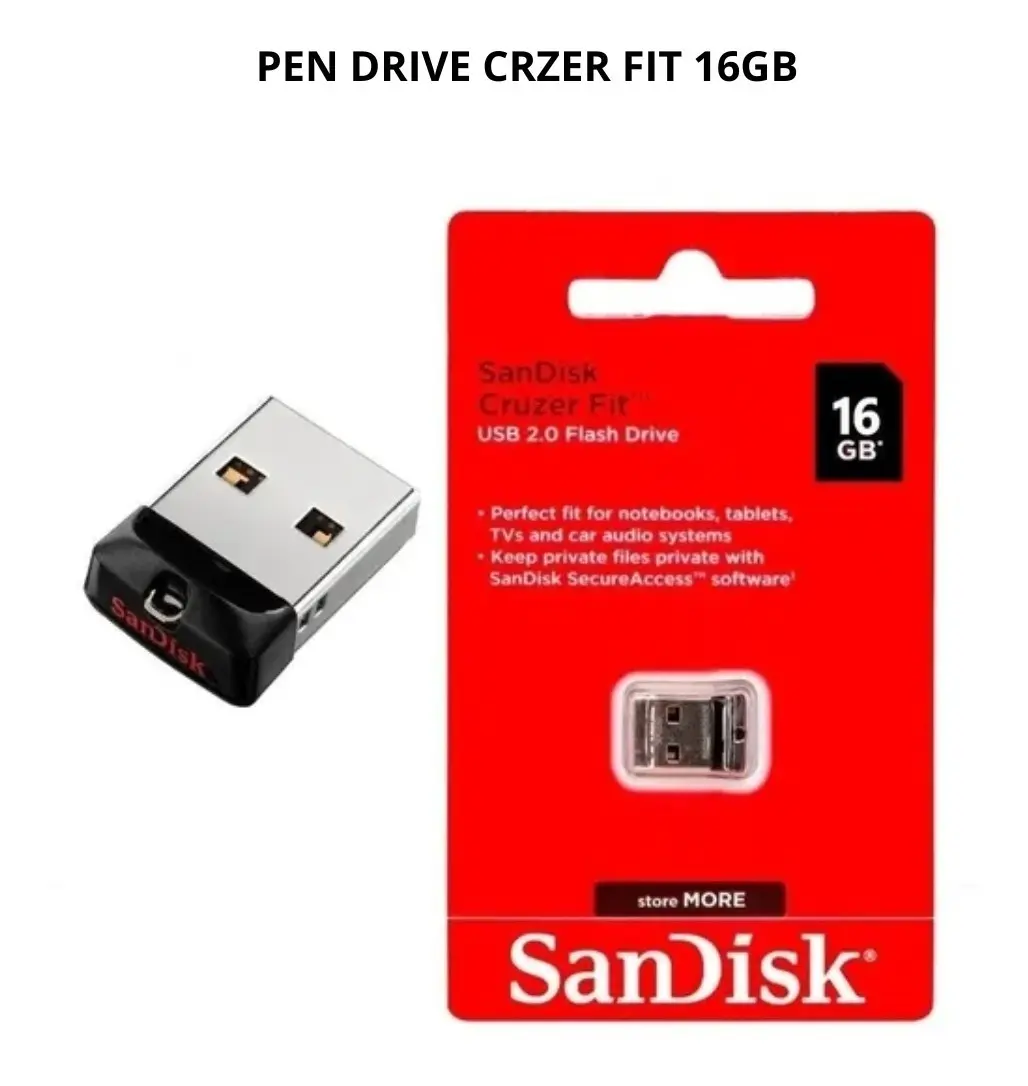 PENDRIVE 16GB CRUZER FIT SDCZ33-016G-G35 SANDISK